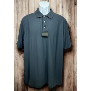 Men's Cypress Club Performance Dark Gray Polo Shirt Sz Large Golf Short Sleeve